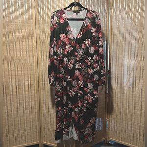 Green Floral Dress with Hi-Low Hem